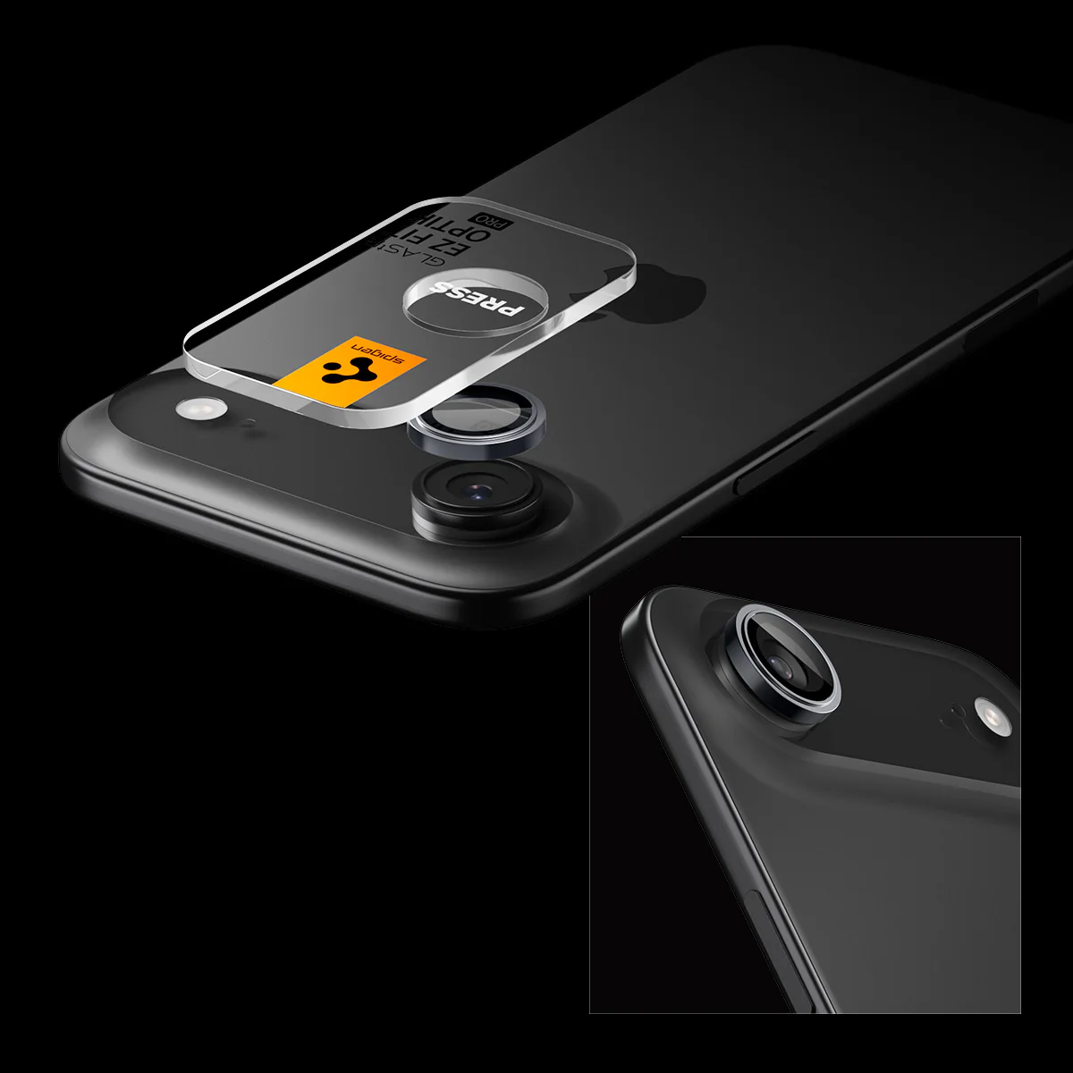 Glas für die Kamera für iPhone Air, Spigen Glas.tR EZ Fit Optik Pro 2-Pack, Schwarz-Grau - Image 10