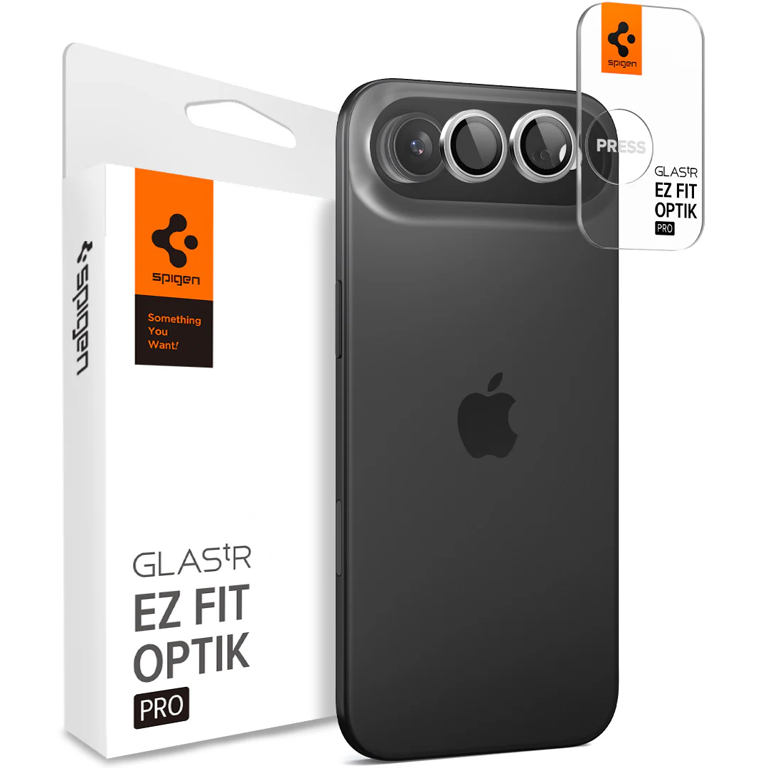 Glas für die Kamera für iPhone Air, Spigen Glas.tR EZ Fit Optik Pro 2-Pack, Schwarz-Silbern
