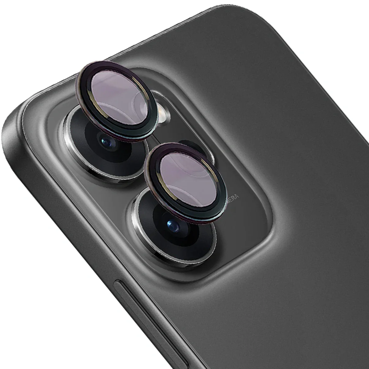 Glas für die Kamera für Oppo Reno 14 F / FS, Bizon Glass Snap Lens, 1 Set, Schwarzer Rahmen