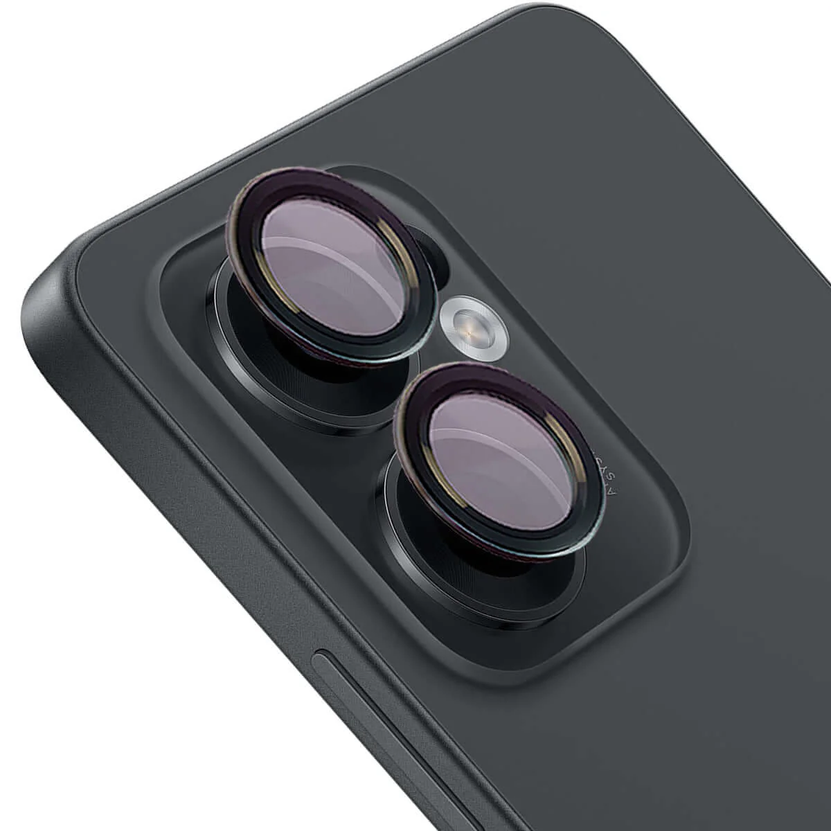 Glas für die Kamera für Oppo Reno13 F/FS, Bizon Glass Snap Lens, 1 Set, Schwarzer Rahmen