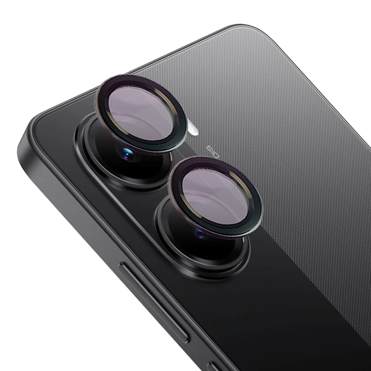Glas für die Kamera für Xiaomi Poco X7 Pro, Bizon Glass Snap Lens, 1 Set, Schwarzer Rahmen