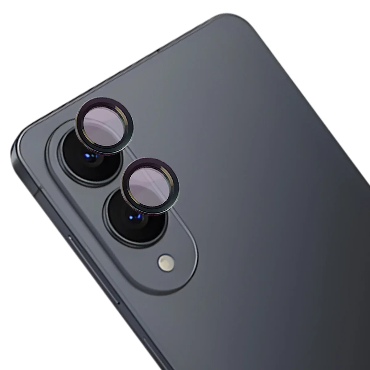 Glas für die Kamera mit Applikator für Galaxy S25 Edge, Bizon Glass Snap Lens, 1 Set, Schwarz Rahmen