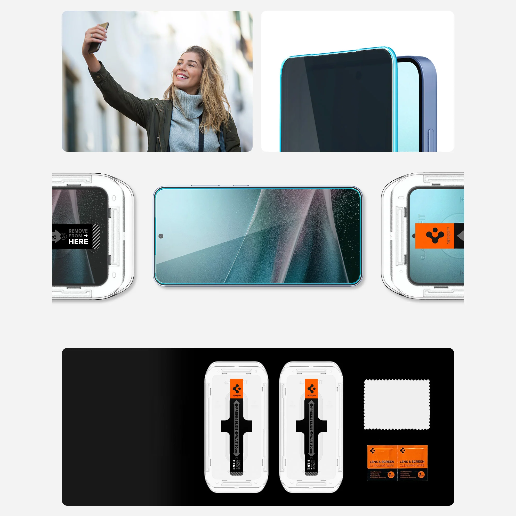 Glas für die Schutzhülle für Galaxy S25 Plus / S24 Plus, Spigen Glas.tR EZ Fit Privacy 2-Pack - Image 13