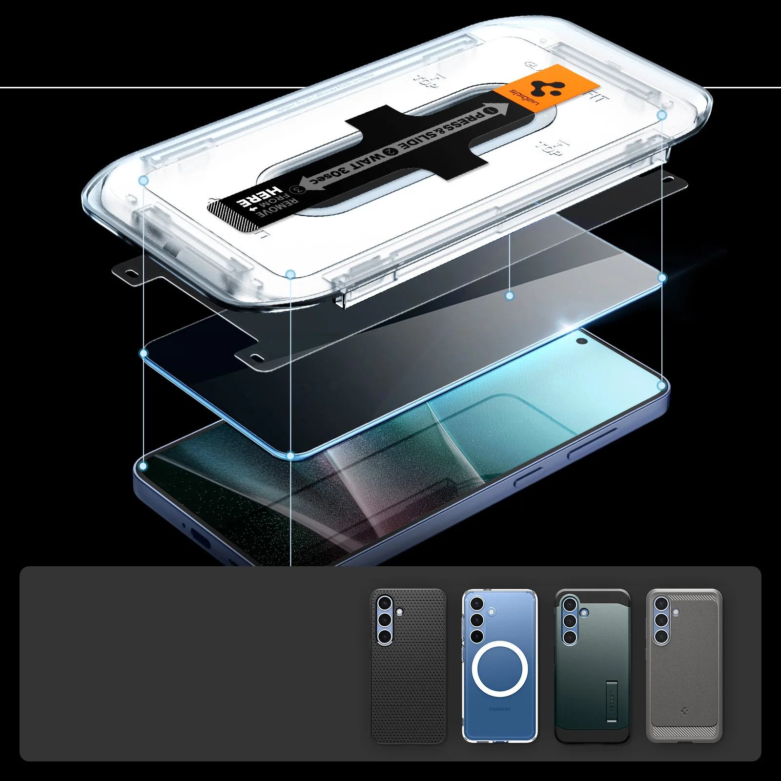 Glas für die Schutzhülle für Galaxy S25 / S24, Spigen Glas.tR EZ Fit Privacy 2-Pack - Image 10
