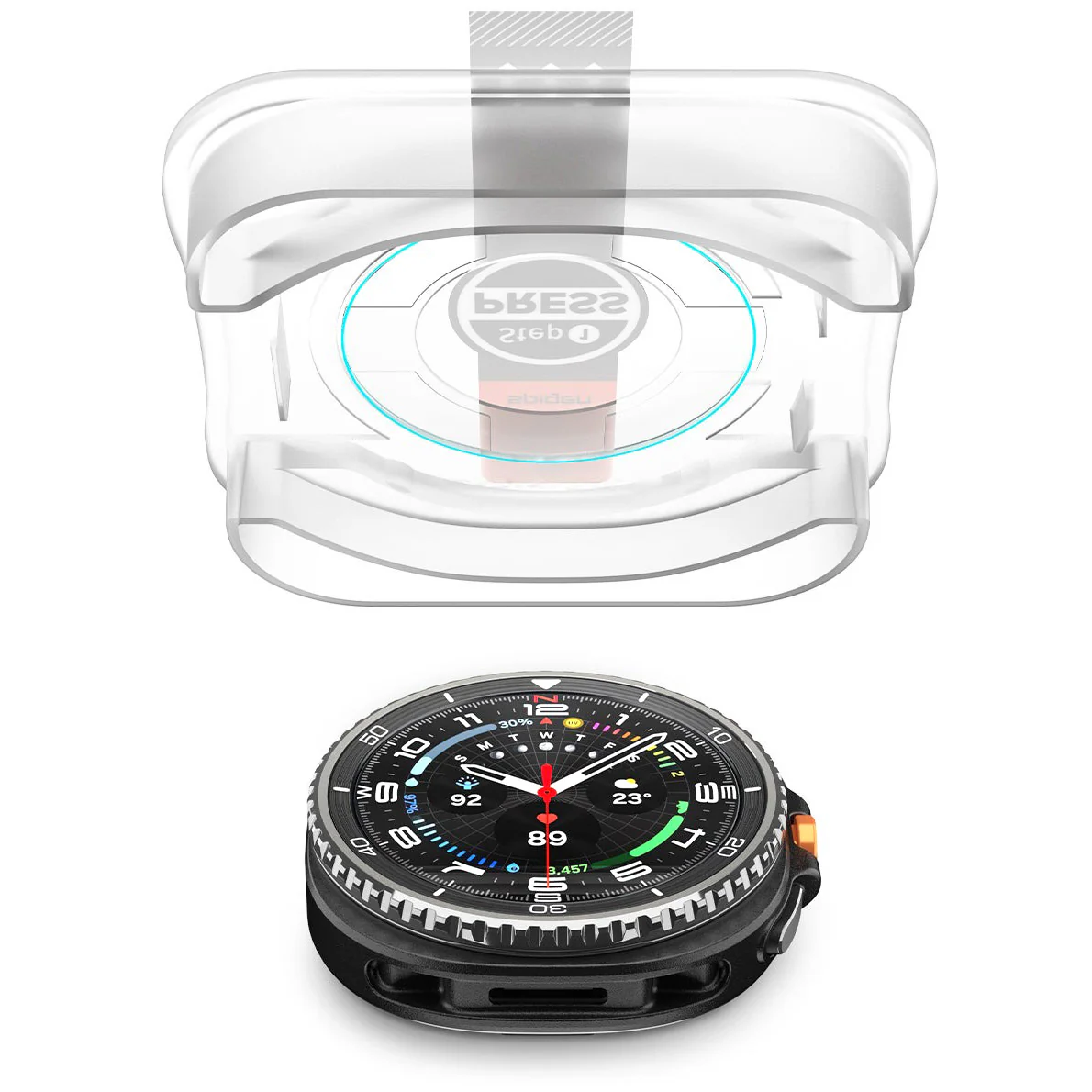 Glas für die Schutzhülle für Galaxy Watch 8 Classic 46mm, Spigen Glas.tR EZ Fit 2-Pack - Image 5