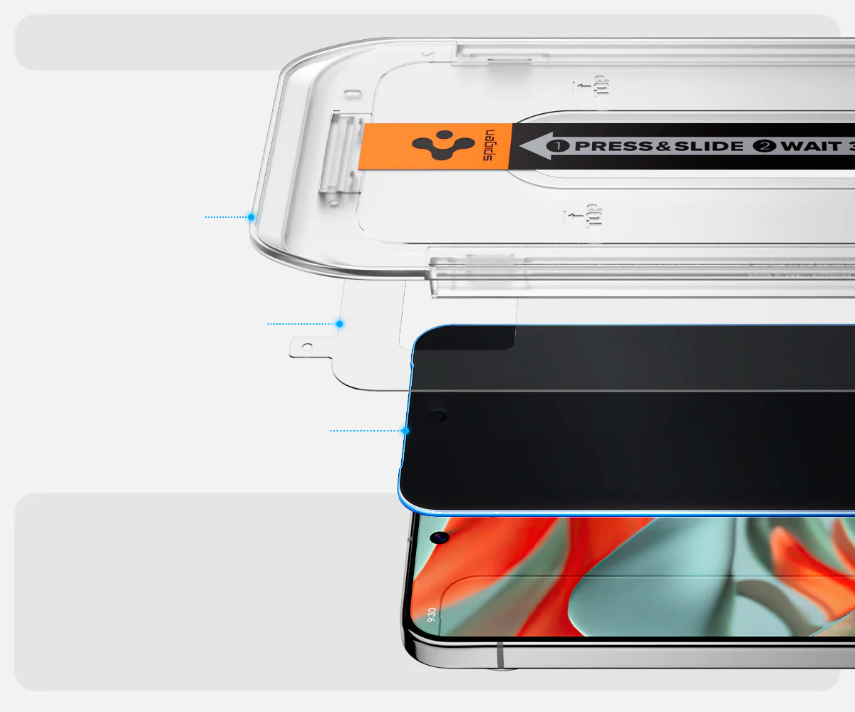 Glas für die Schutzhülle für Google Pixel 10 Pro XL / 9 Pro XL, Spigen Glas.tR EZ Fit Privacy 2-Pack - Image 10