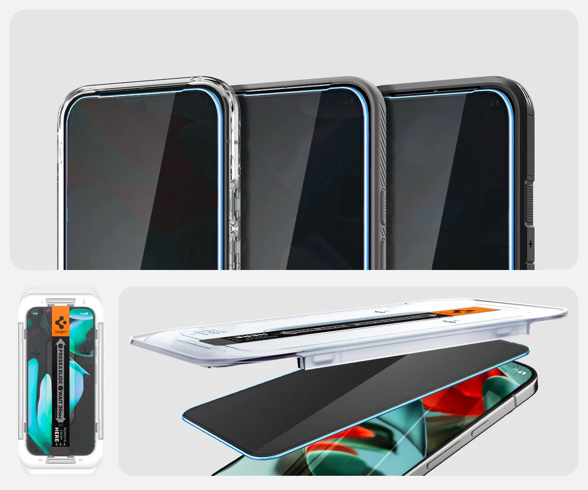 Glas für die Schutzhülle für Google Pixel 10 Pro XL / 9 Pro XL, Spigen Glas.tR EZ Fit Privacy 2-Pack - Image 12