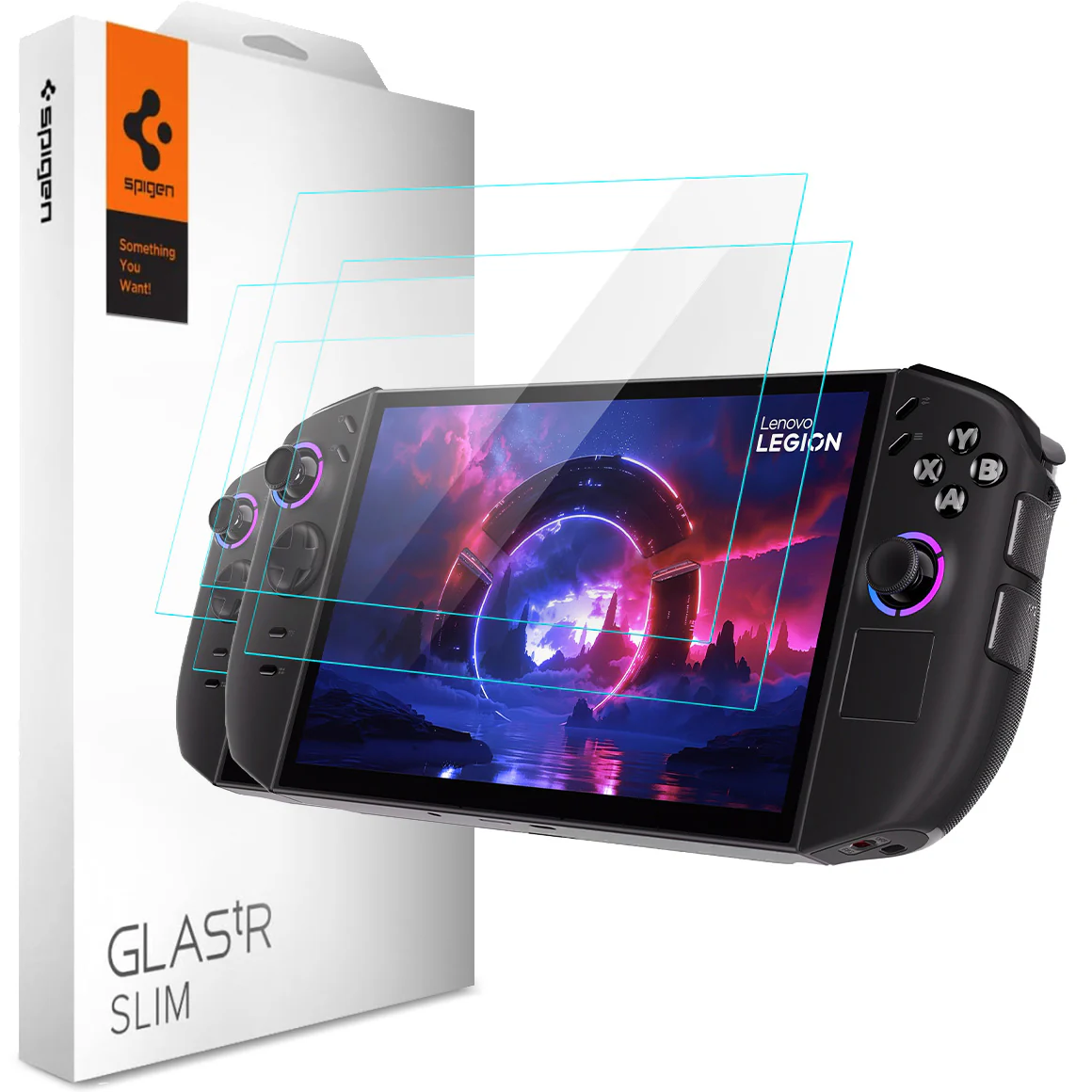 Glas für die Schutzhülle für Lenovo Legion Go 2, Spigen Glas.tR Slim 2-Pack, Transparent