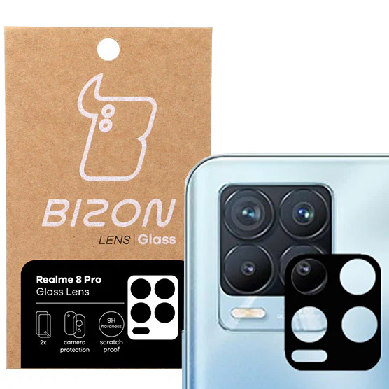 Gehärtetes Glas für die Kamera Bizon Glass Silk Lens für Realme 8 Pro, 2 Stück - Image 5