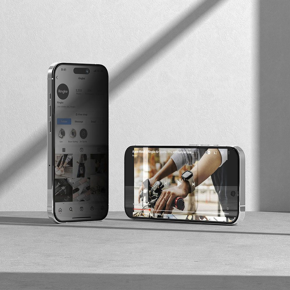 Gehärtetes Glas mit Privatschutzfilter Ringke Tempered Glass Privacy für iPhone 15 Pro Max - Image 8