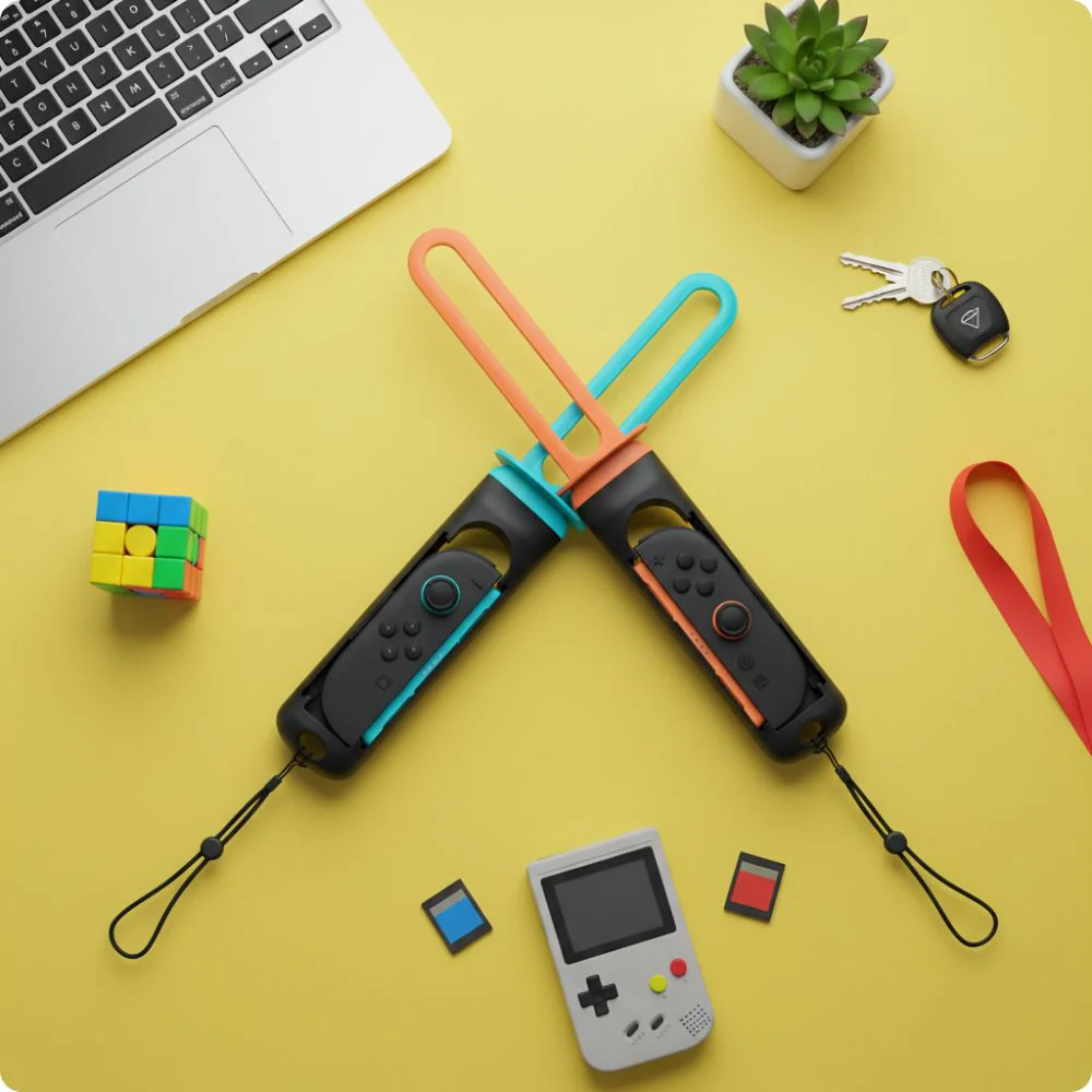Griff/Aufsätze für Joy-Con Nintendo Switch/Nintendo Switch 2, YAXO Sword Set, Orange/Blau - Image 10