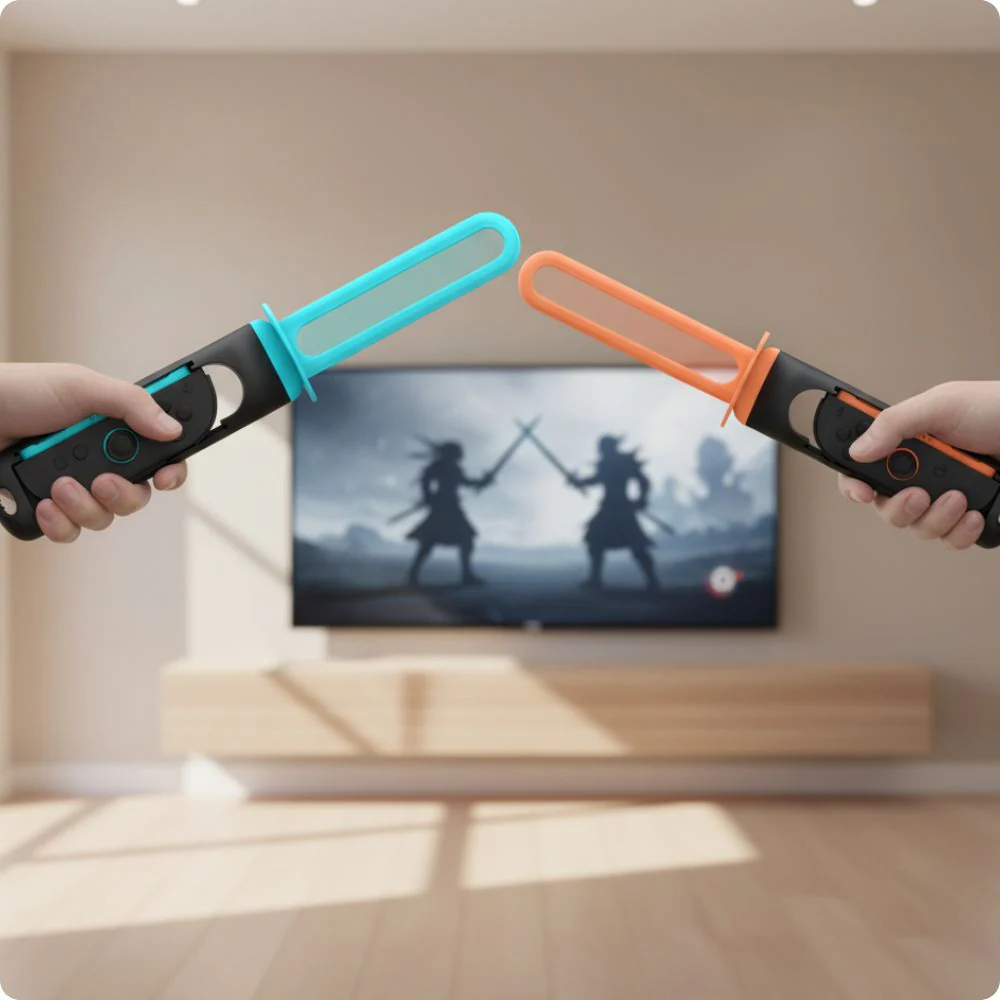Griff/Aufsätze für Joy-Con Nintendo Switch/Nintendo Switch 2, YAXO Sword Set, Orange/Blau - Image 7