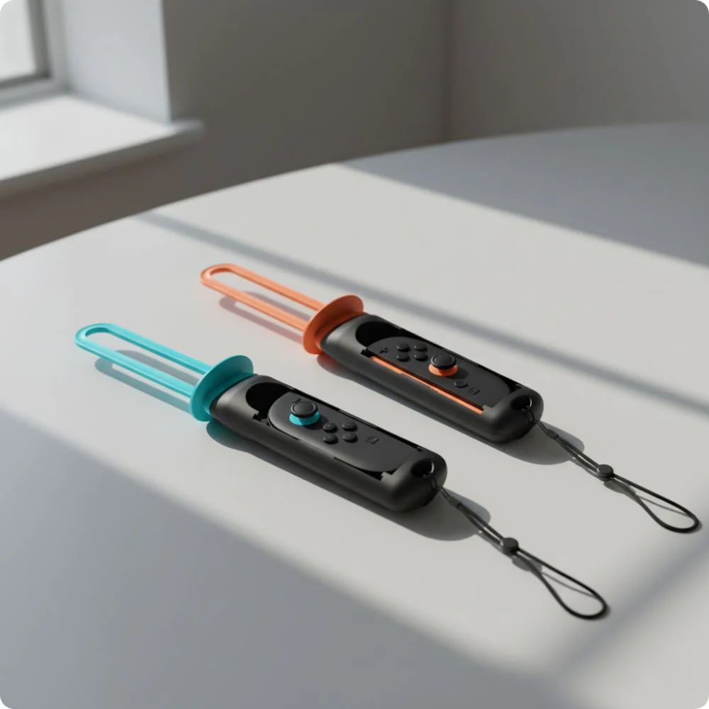 Griff/Aufsätze für Joy-Con Nintendo Switch/Nintendo Switch 2, YAXO Sword Set, Orange/Blau - Image 8