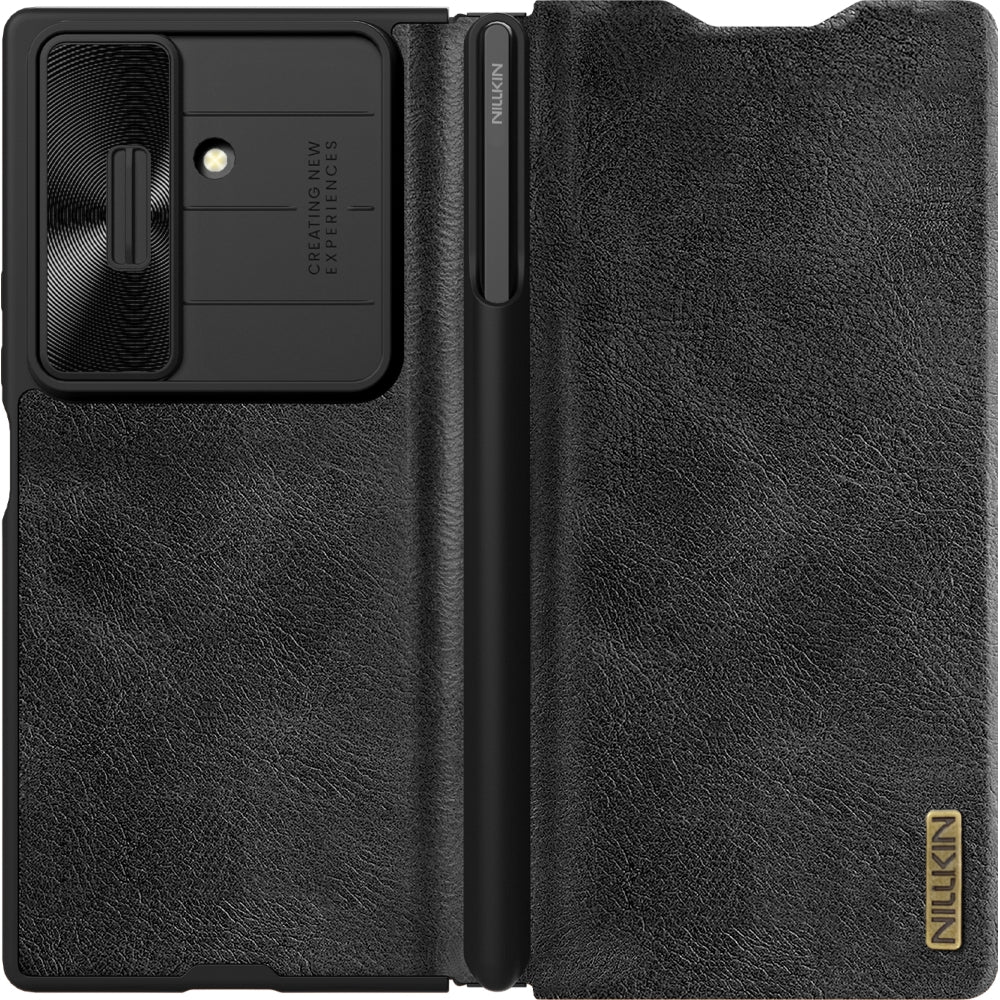 Hadyhülle mit Klappe und Kameraschutz Nillkin Qin Leather Pro Styl Pen Case für Galaxy Z Fold7, Schwarz - Image 5
