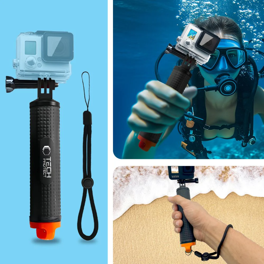 Halterung, Griff für GoPro, DJI, Tech-Protect GA100 Float Hand Grip, Schwarz - Image 3