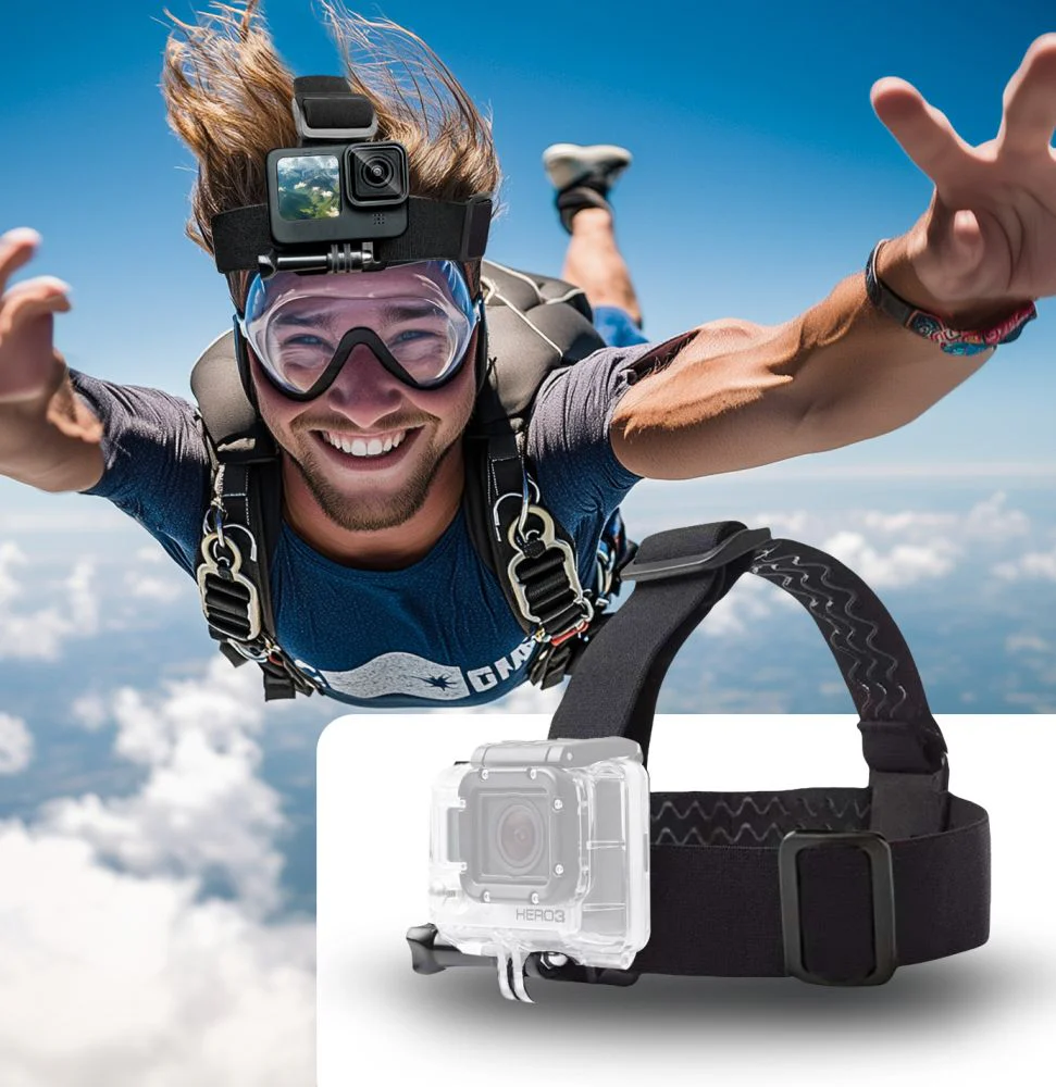 Halterung, Kopfband für GoPro, DJI, Tech-Protect GA100 Head Mount, Schwarz - Image 4