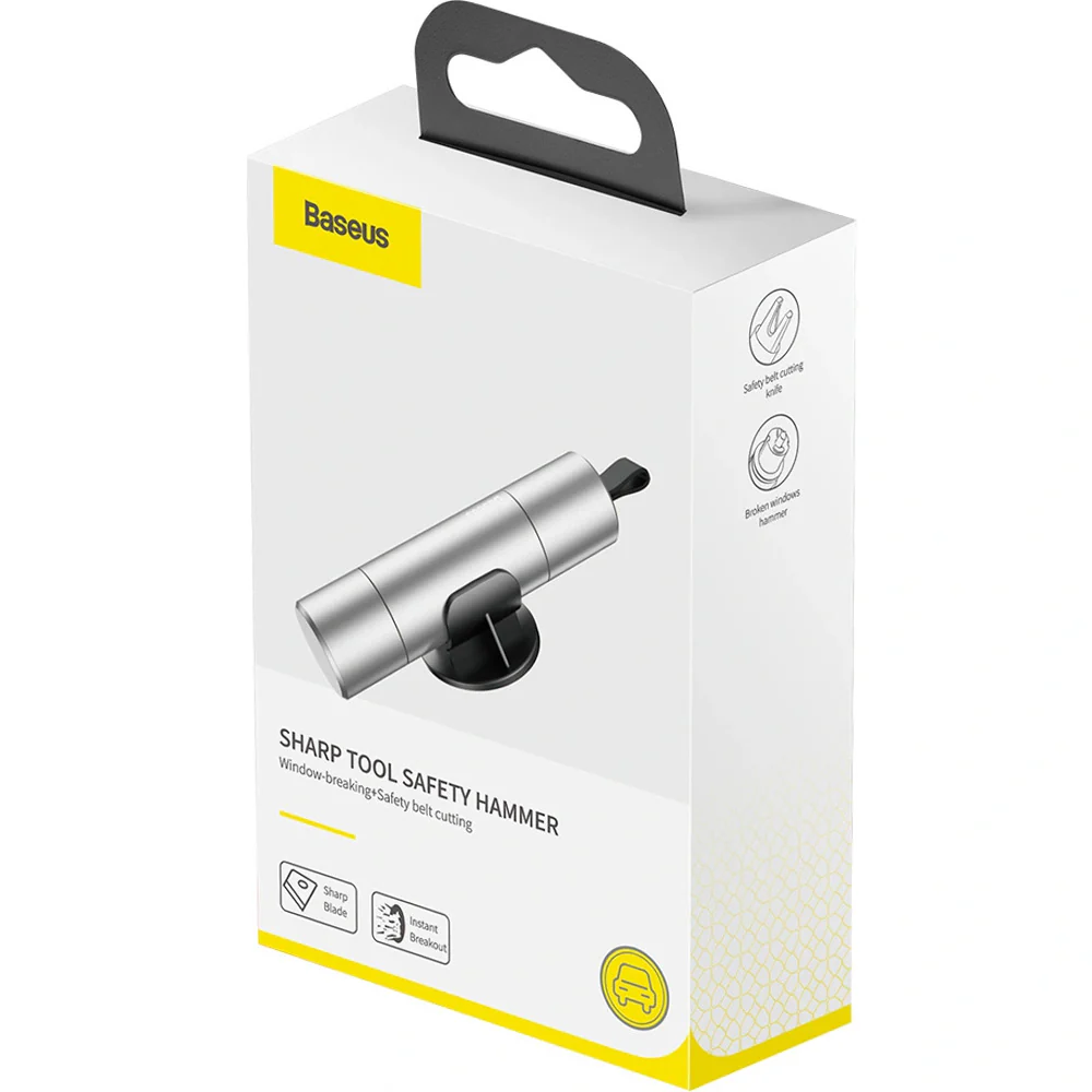 Hammer / Rettungshammer für Autos, Baseus SharpTool Safety Hammer, Silber - Image 10