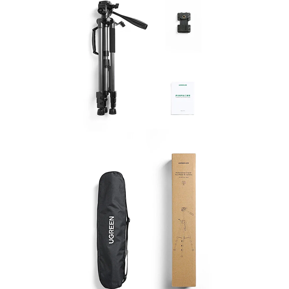 Handgriff, Stange, Stativ für Telefon, Kamera, Ugreen Professional Tripod LP661, Schwarz - Image 13