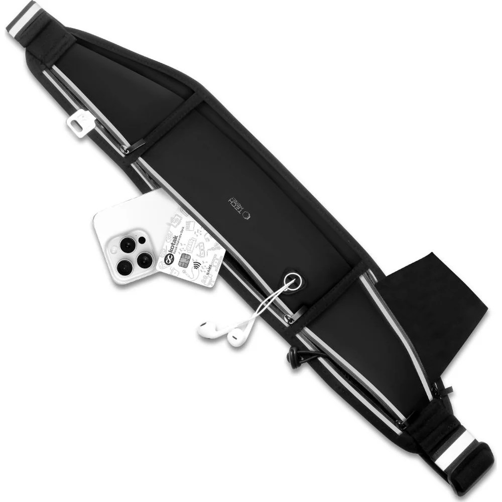 Handy-/Schlüssel-/Geldbörse-Tasche, Tech-Protect M3 Universal Sport Waist Bag, Schwarz - Image 3