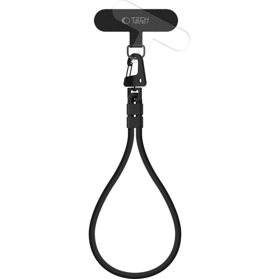 Handy-Schlüsselband am Handgelenk, Tech-Protect C8S Rope Wrist Strap, Schwarz