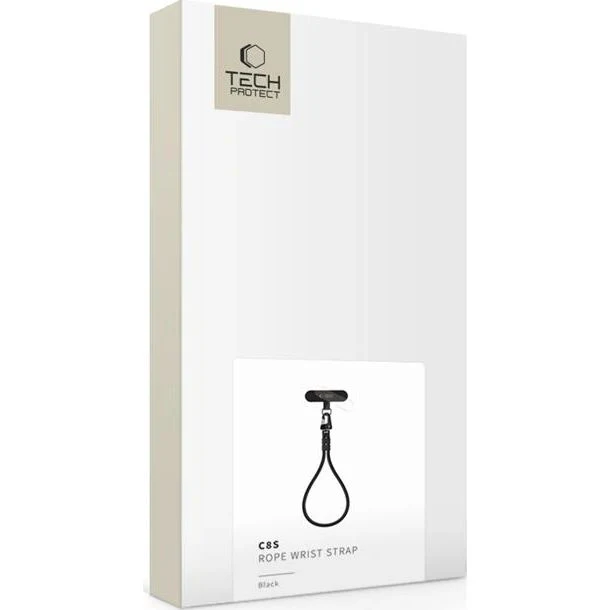 Handy-Schlüsselband am Handgelenk, Tech-Protect C8S Rope Wrist Strap, Schwarz - Image 4