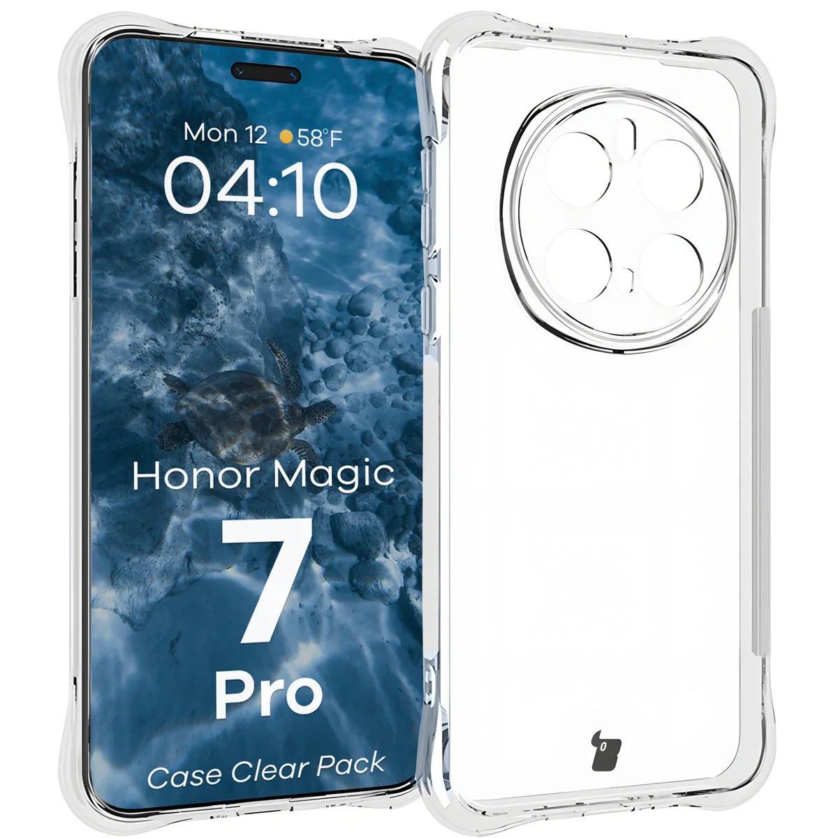 Handyhülle + 2x Folie für Honor Magic7 Pro, Bizon Case Clear Pack, Transparent - Image 3