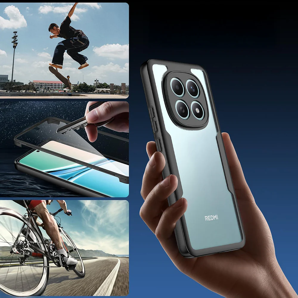 Handyhülle 360° mit Displayschutz für Xiaomi Redmi Note 15 4G, Techsuit ColorVerse, Transparent mit schwarzen Rahmen - Image 6