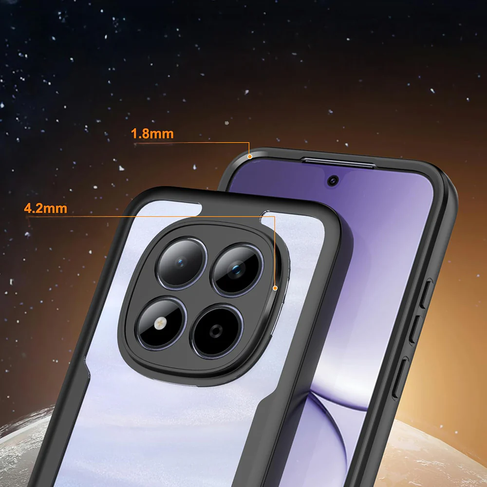 Handyhülle 360° mit Displayschutz für Xiaomi Redmi Note 15 Pro 5G, Techsuit ColorVerse, Transparent mit schwarzen Rahmen - Image 6