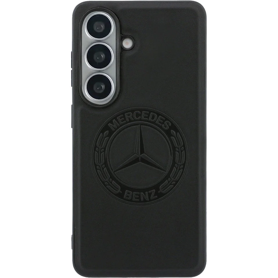 Handyhülle aus Echtleder für Galaxy S26, Mercedes-Benz Leather Vintage Logo, mit MagSafe, Schwarz mit elegantem Logo - Image 3