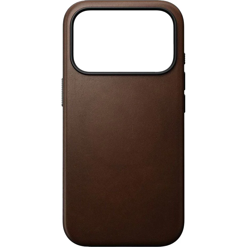Handyhülle aus Naturleder für iPhone 17 Pro, Nomad Modern Leather Case mit MagSafe, Braun