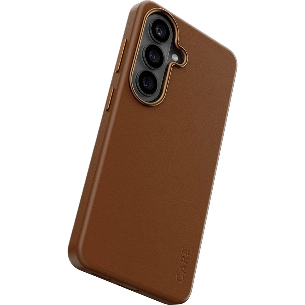 Handyhülle aus veganem Leder für Galaxy S26, CARE by PanzerGlass Solo mit MagSafe, Braun - Image 2