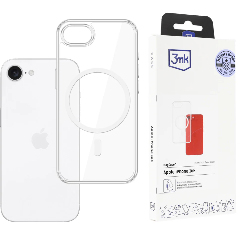 Handyhülle für iPhone 17e / 16e, 3mk Clear MagCase mit MagSafe, Transparent-Weiß - Image 5