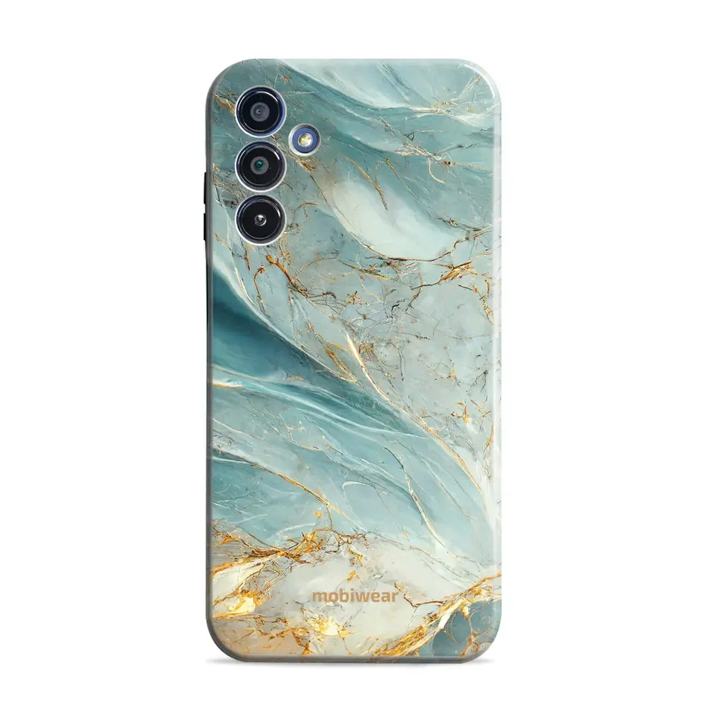 Handyhülle für Galaxy A15 4G, Mobiwear Elite Pro, Adern des Azur