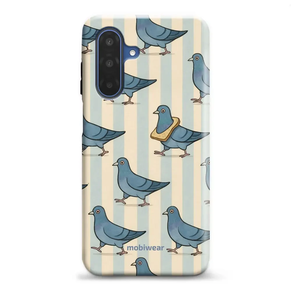 Handyhülle für Galaxy A17 5G, Mobiwear Elite Pro, Blaue Tauben