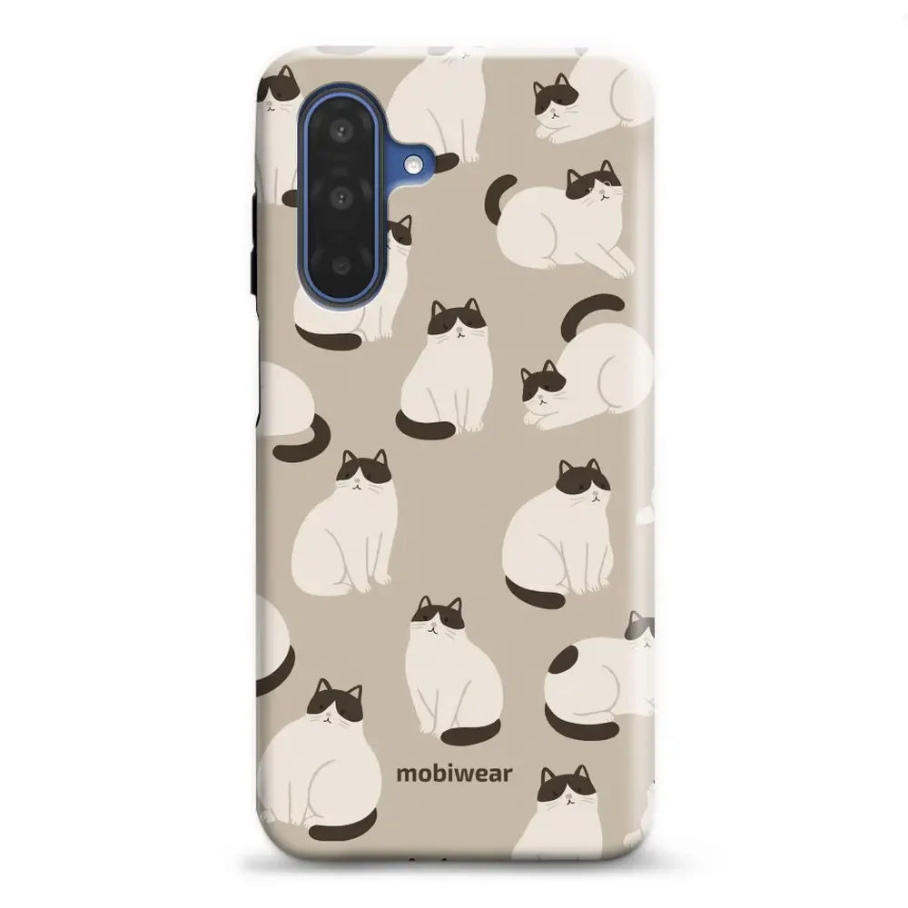 Handyhülle für Galaxy A17 5G, Mobiwear Elite Pro, Kaffe Miau