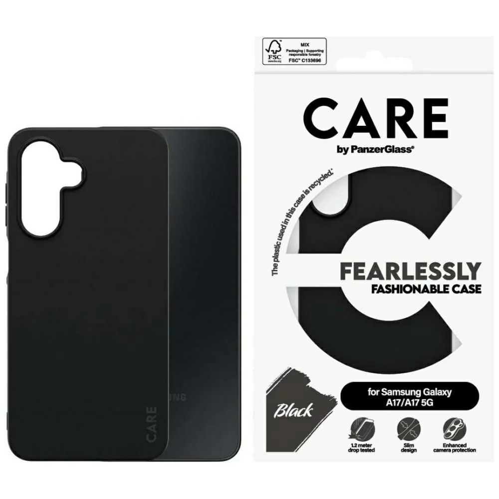 Handyhülle für Galaxy A17 / A17 5G, Care by PanzerGlass Fearlessly Fashionable Case, Schwarz