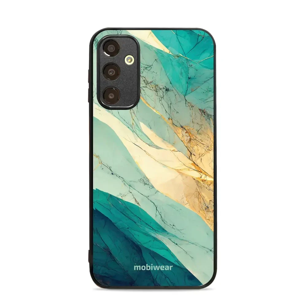 Handyhülle für Galaxy A25 5G, Mobiwear Glossy Case, Türkis-Marmor