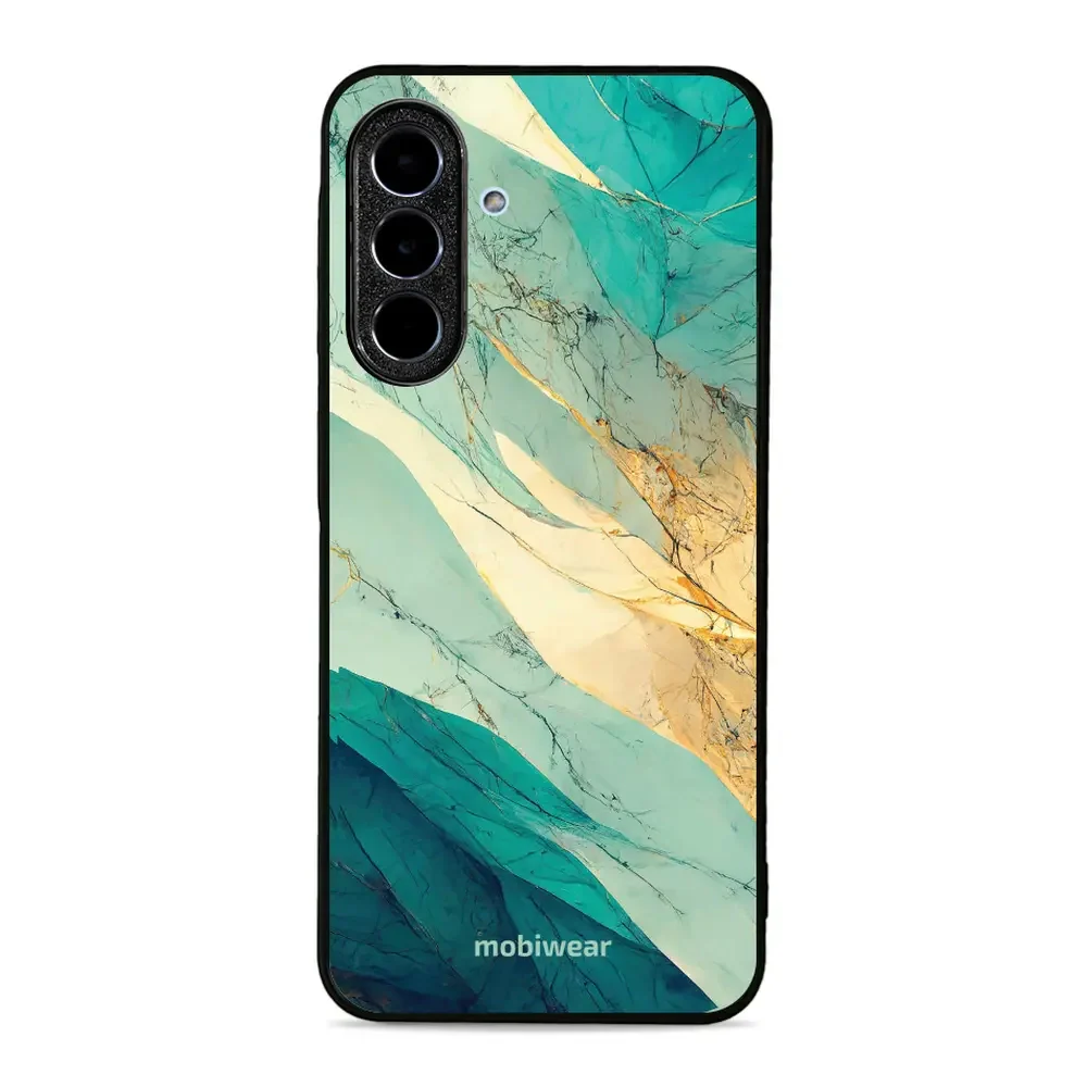 Handyhülle für Galaxy A26 5G, Mobiwear Glossy Case, Türkis-Marmor