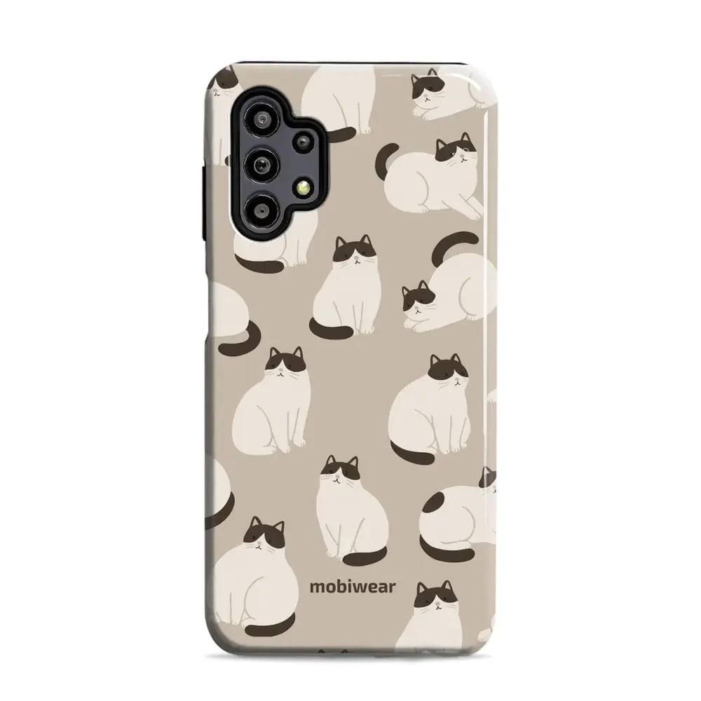 Handyhülle für Galaxy A32 5G, Mobiwear Elite Pro, Kaffe Miau