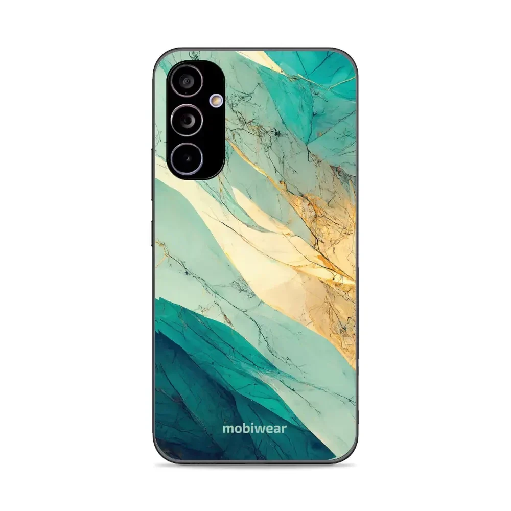 Handyhülle für Galaxy A34 5G, Mobiwear Glossy Case, Türkis-Marmor