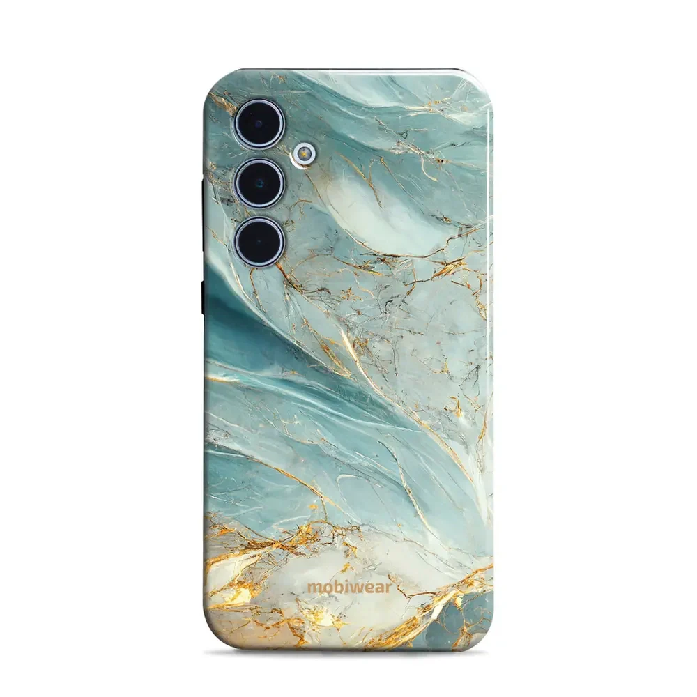 Handyhülle für Galaxy A35 5G, Mobiwear Elite Pro, Adern des Azur