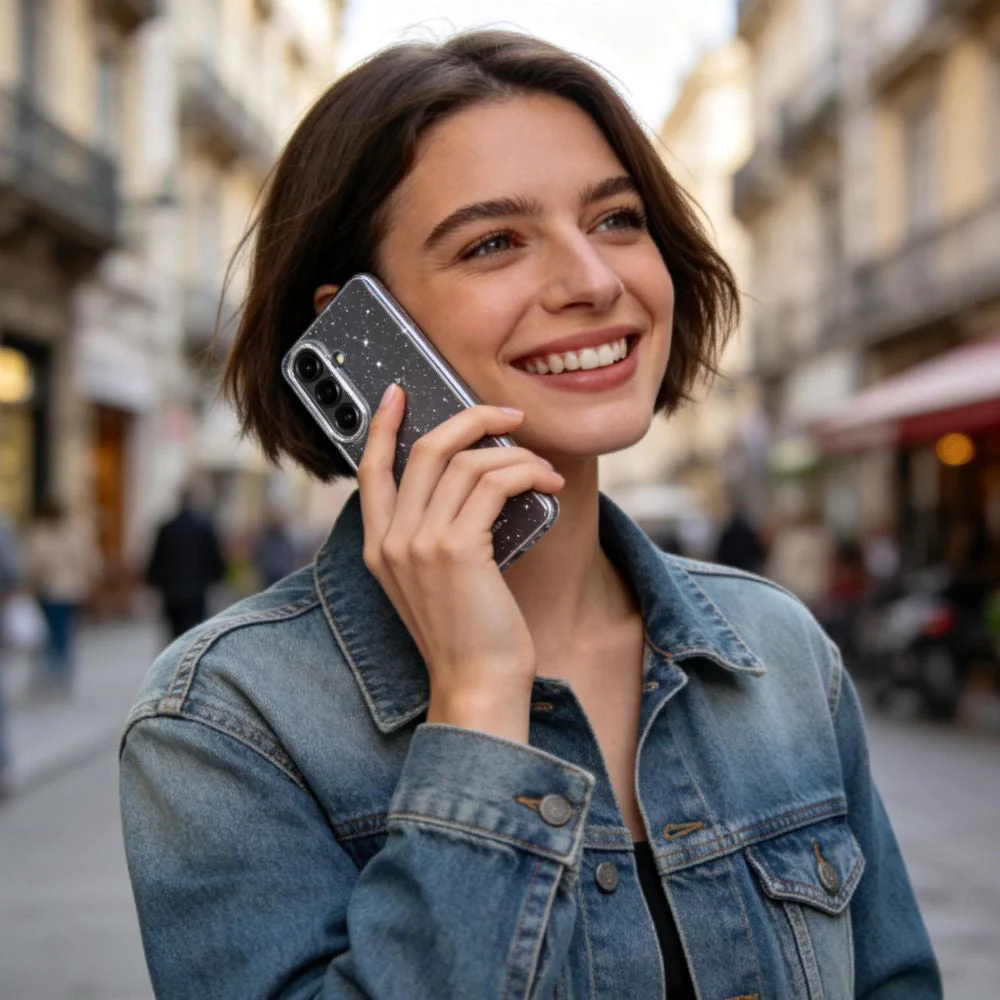 Handyhülle für Galaxy A37 5G / A36 5G, Tech-Protect FlexAir, Transparent mit Glitzer - Image 3