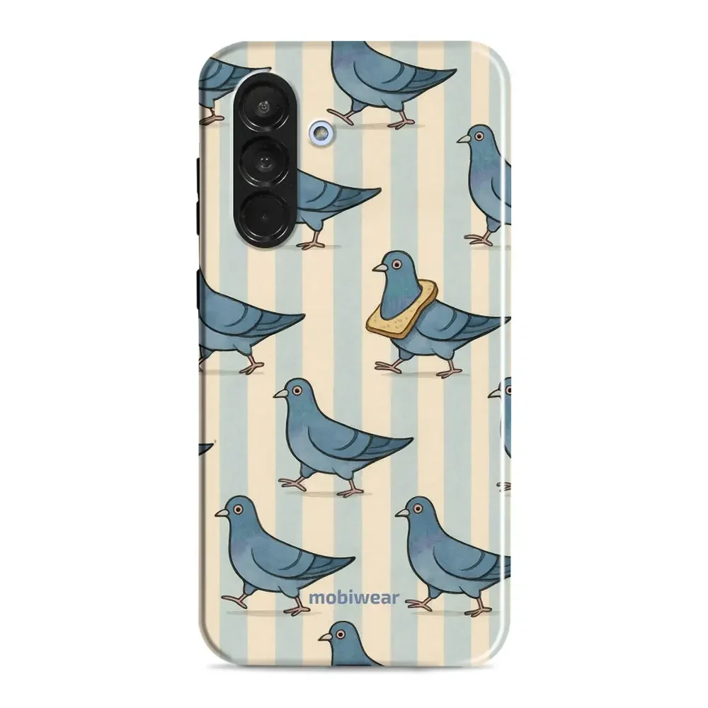 Handyhülle für Galaxy A36 5G, Mobiwear Elite Pro, Blaue Tauben