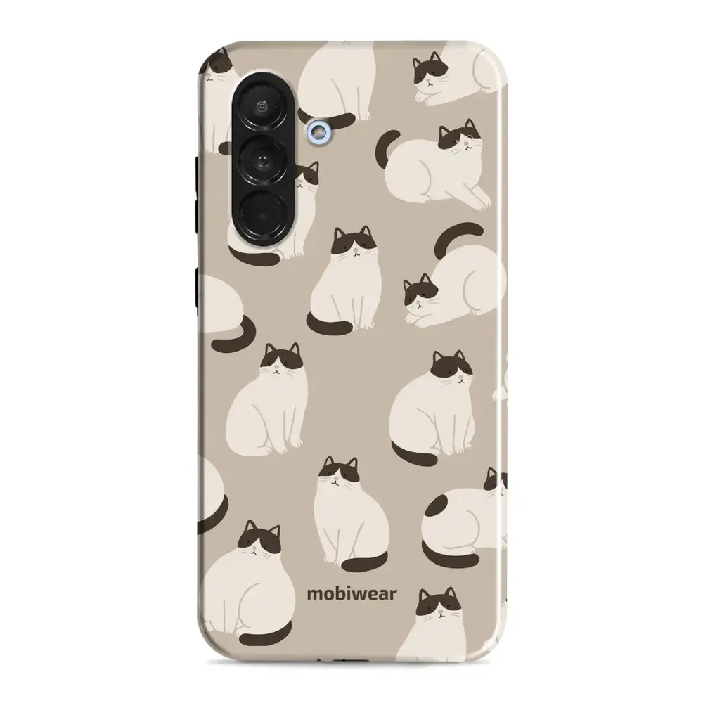 Handyhülle für Galaxy A36 5G, Mobiwear Elite Pro, Kaffe Miau