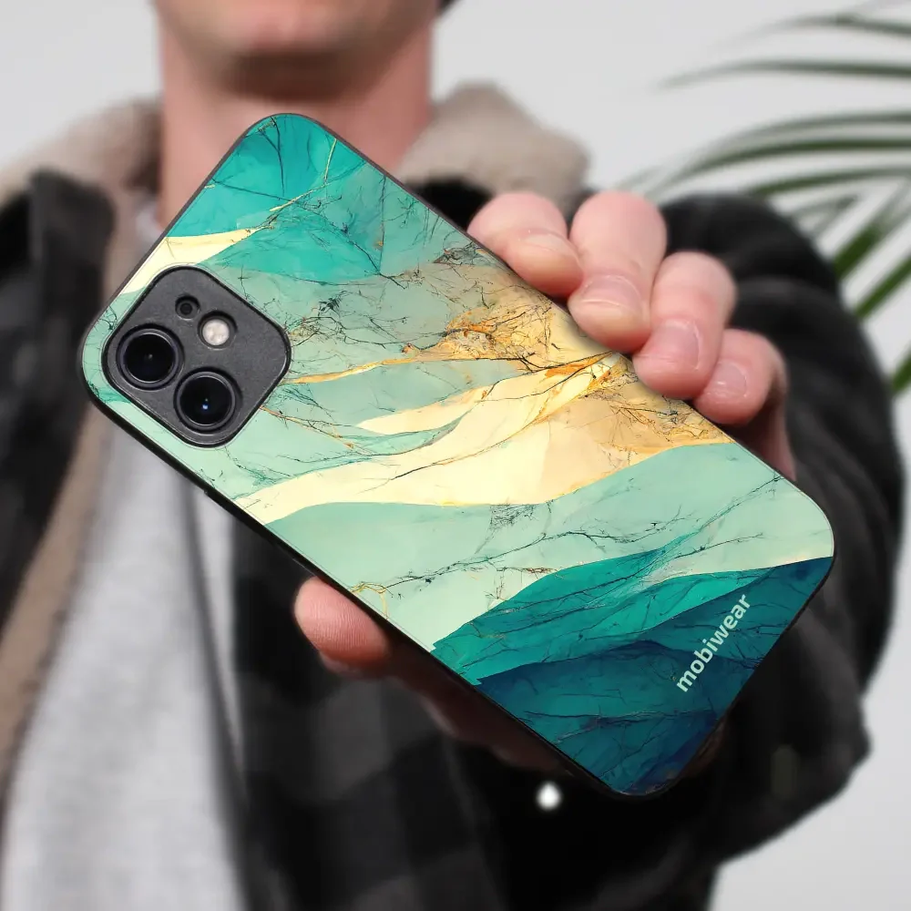 Handyhülle für Galaxy A36 5G, Mobiwear Glossy Case, Türkis-Marmor - Image 5