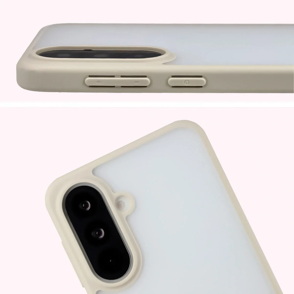 Handyhülle für Galaxy A37 5G / A36 5G, Bizon Case Angelo, Semitransparent mit beigem Rahmen - Image 3