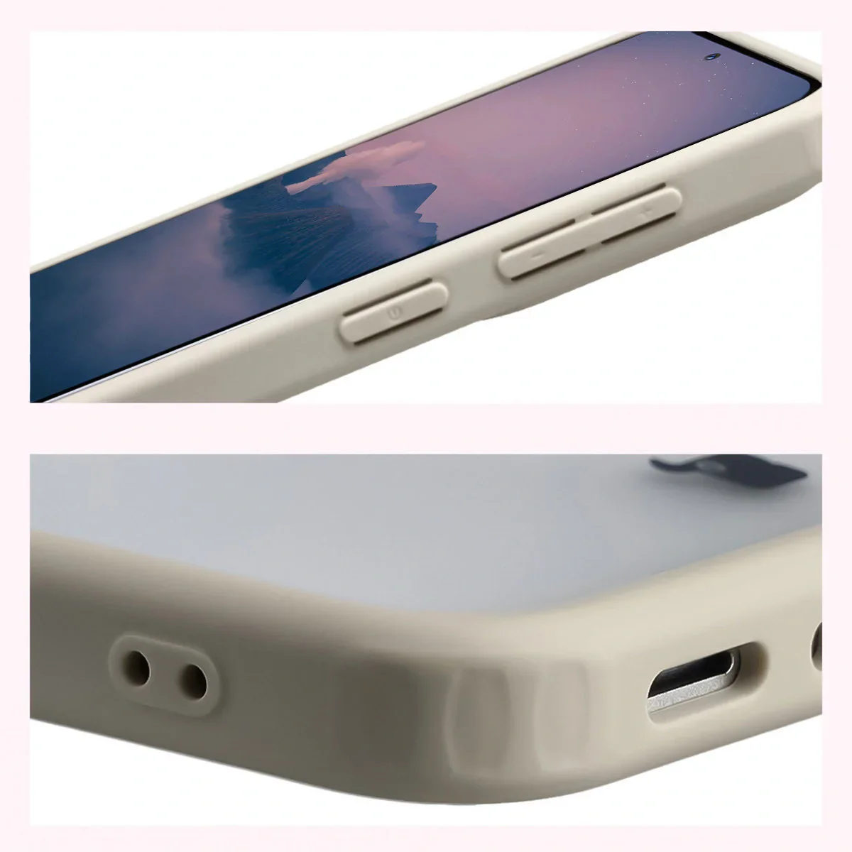 Handyhülle für Galaxy A37 5G / A36 5G, Bizon Case Angelo, Semitransparent mit beigem Rahmen - Image 4