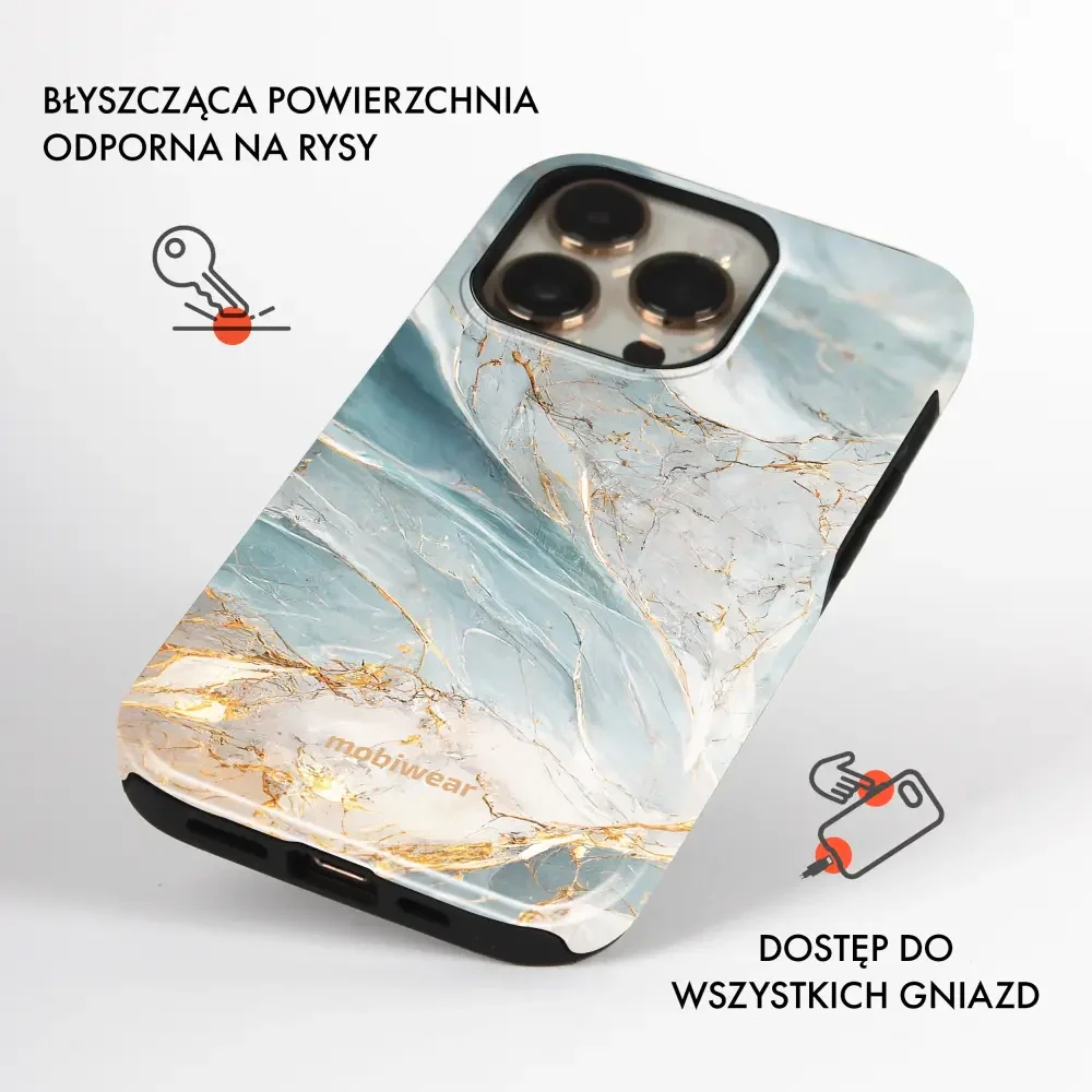 Handyhülle für Galaxy A53 5G, Mobiwear Elite Pro, Adern des Azur - Image 5
