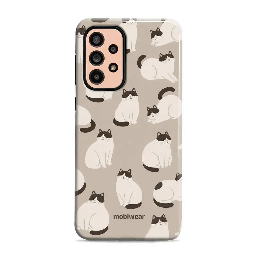 Handyhülle für Galaxy A53 5G, Mobiwear Elite Pro, Kaffe Miau