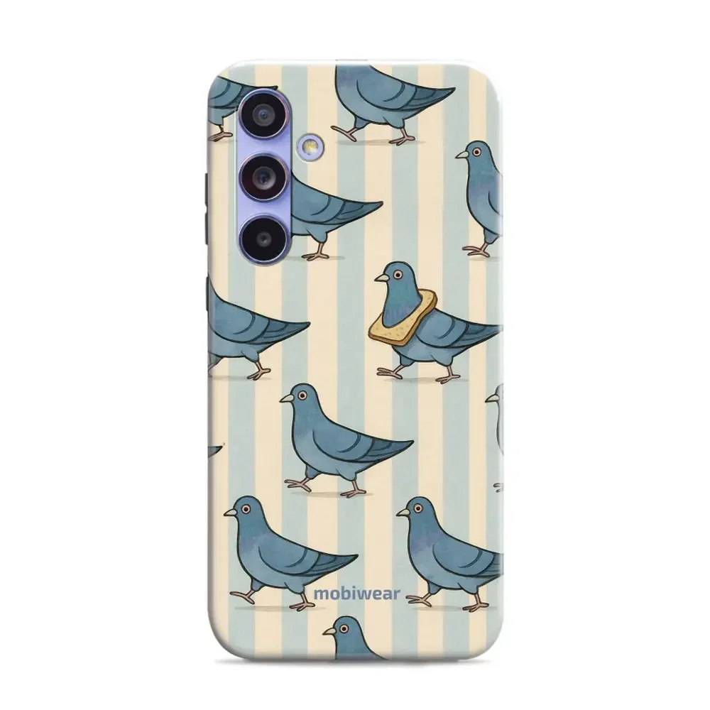 Handyhülle für Galaxy A54 5G, Mobiwear Elite Pro, Blaue Tauben